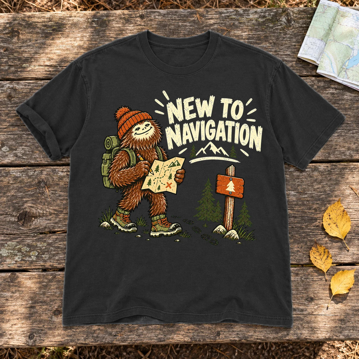 New to Navigation Bigfoot Graphic Tee on Black Premium Tee