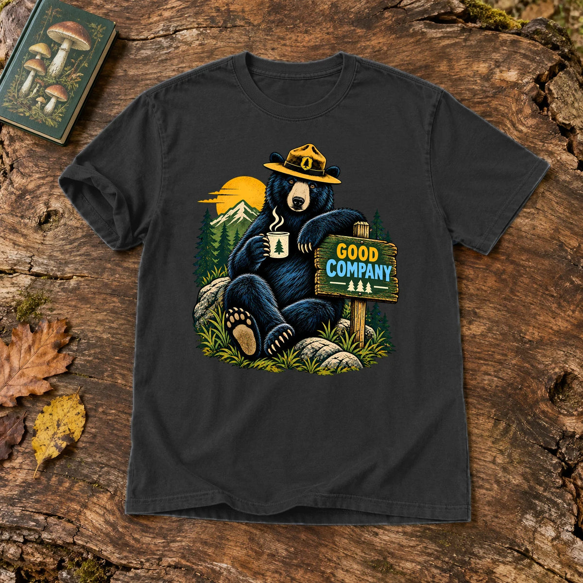 Good Company Ranger Bear Graphic Tee on Black Premium Tee