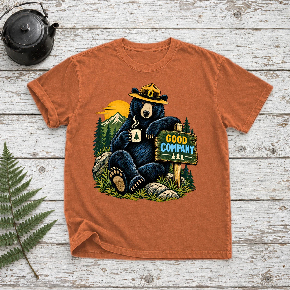 Good Company Ranger Bear Graphic Tee on Yam Premium Tee