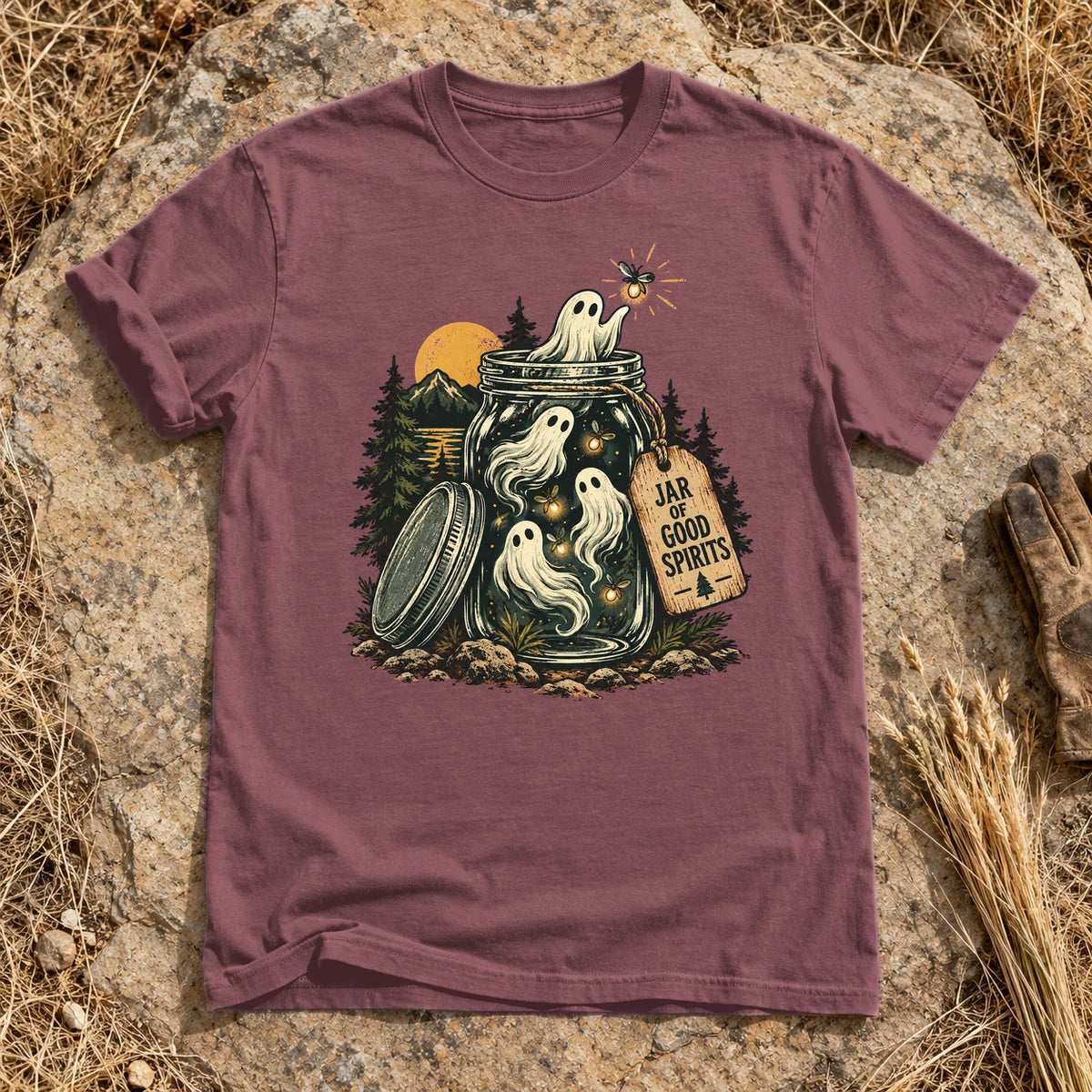 Jar of Good Spirits Graphic Tee on Brick Premium Tee