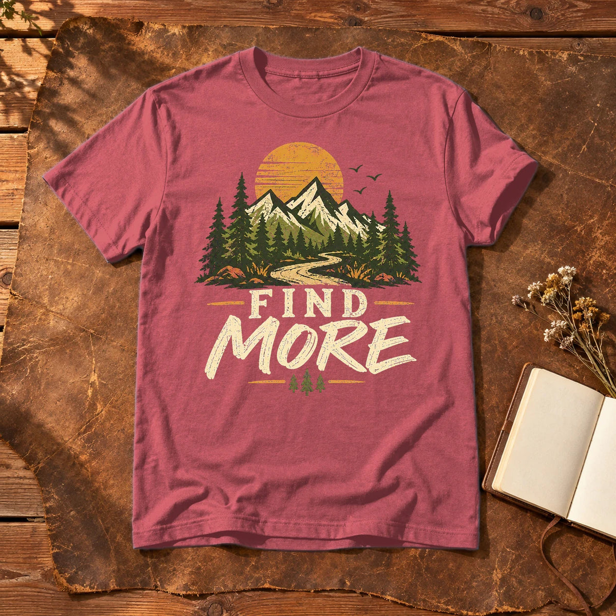 Find More Mountain Trail Graphic Tee on Heather Red Everyday Soft Tee
