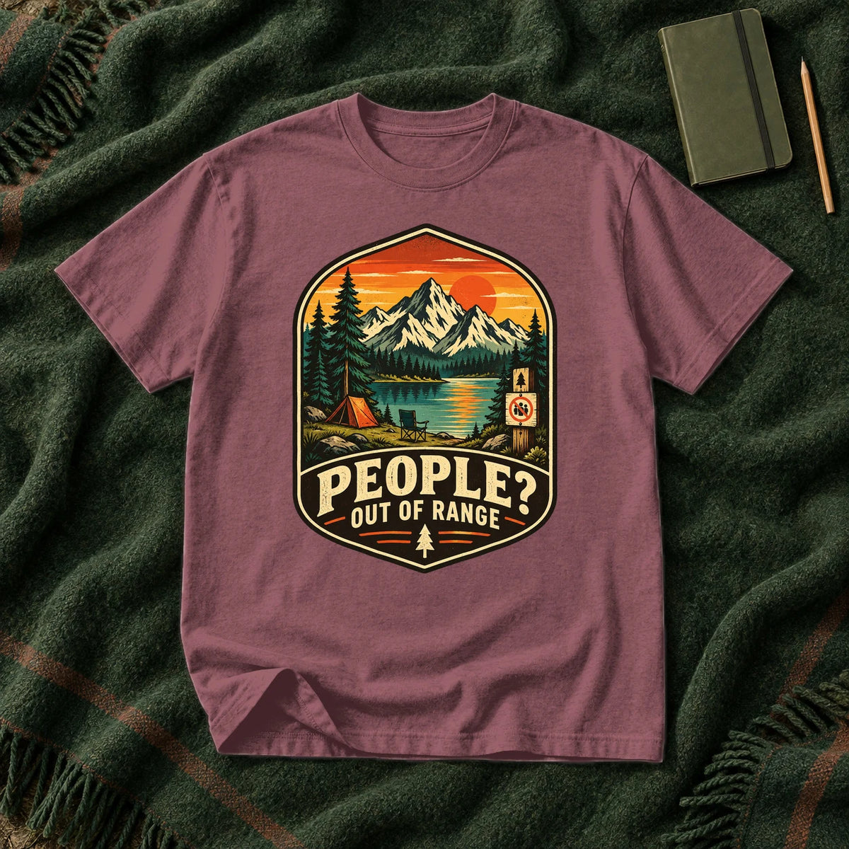 People Out of Range Vintage Graphic Tee on Brick Premium Tee