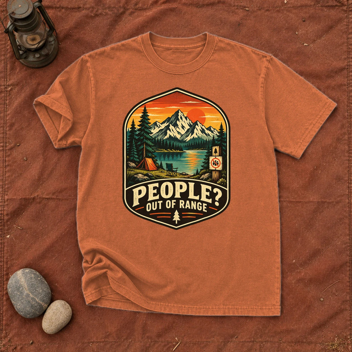 People Out of Range Vintage Graphic Tee on Yam Premium Tee