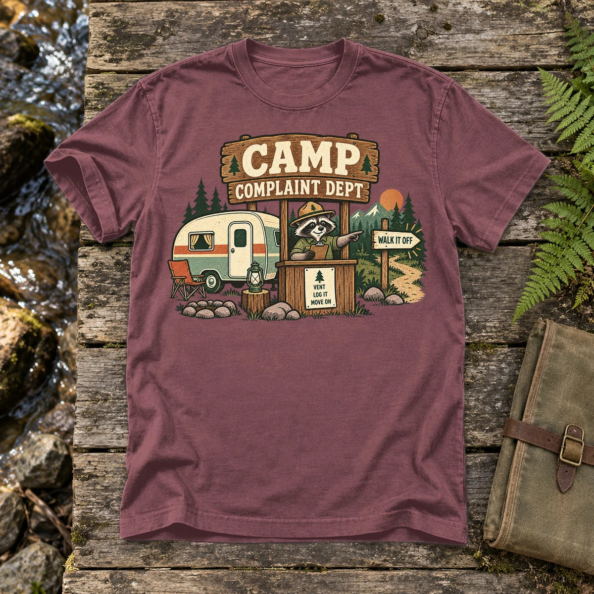 Camp Complaint Dept Graphic Tee on Brick Premium Tee