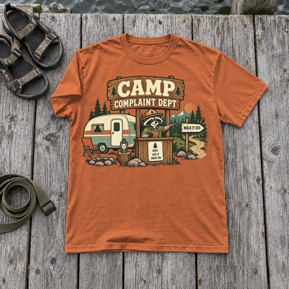 Camp Complaint Dept Graphic Tee on Yam Premium Tee