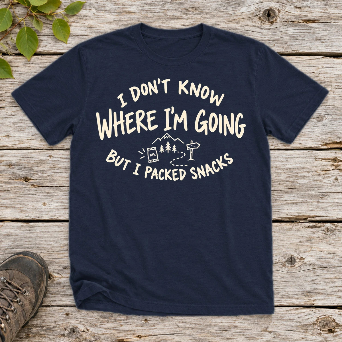 Packed Snacks Adventure Graphic Tee on Navy Everyday Soft Tee