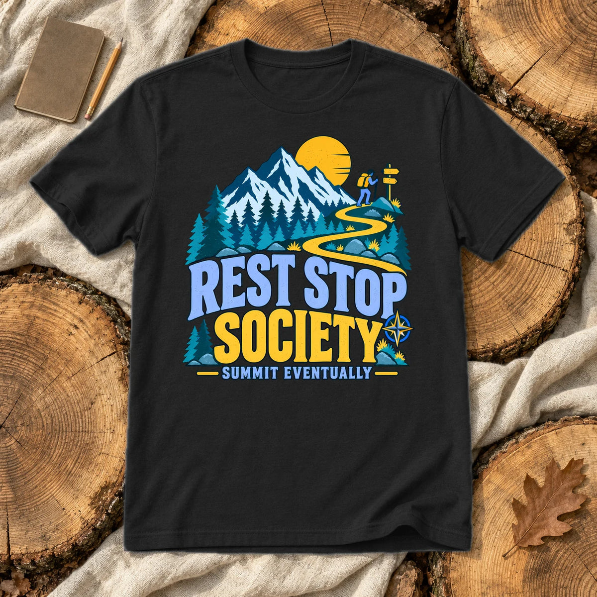 Rest Stop Society Graphic Tee on Black Everyday Soft Tee