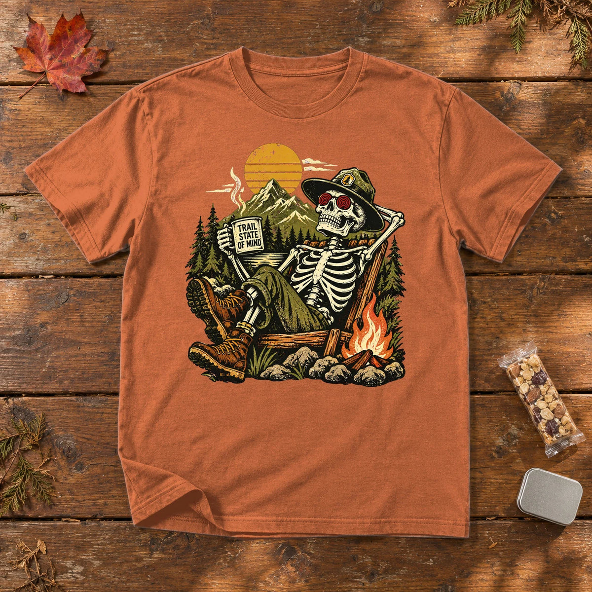Trail State of Mind Skeleton Graphic Tee on Yam Premium Tee