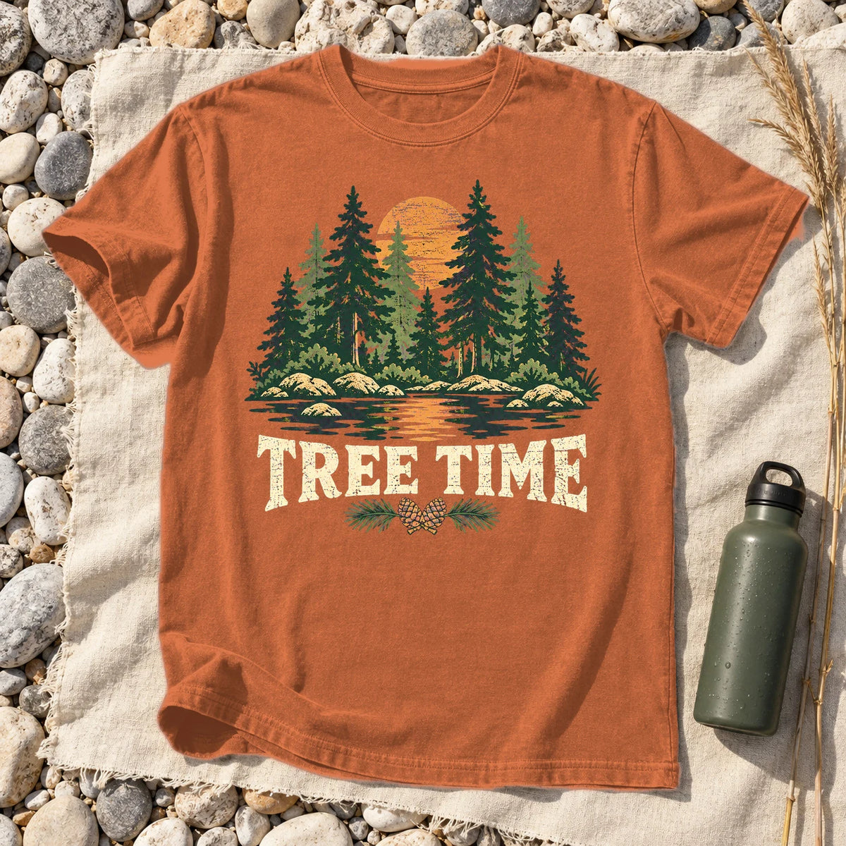 Tree Time Vintage Nature Graphic Tee on Yam Premium Tee