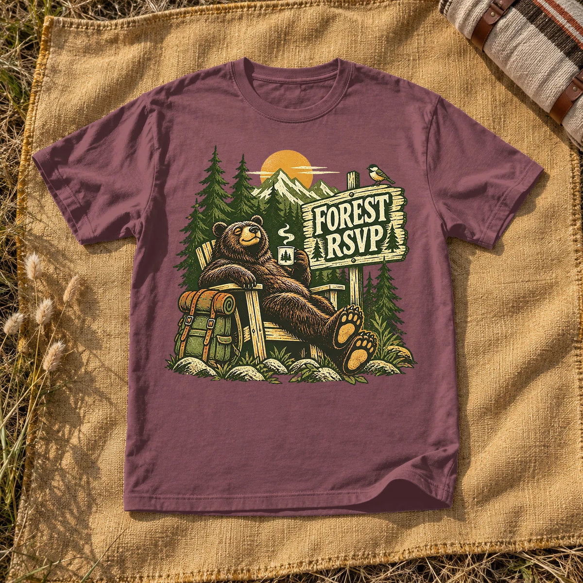 Forest RSVP Vintage Bear Graphic Tee on Brick Premium Tee
