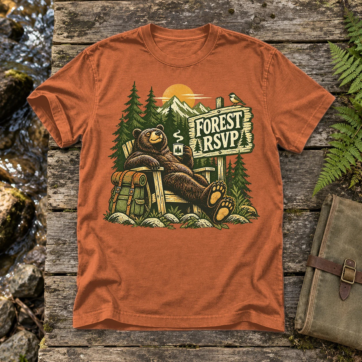 Forest RSVP Vintage Bear Graphic Tee on Yam Premium Tee