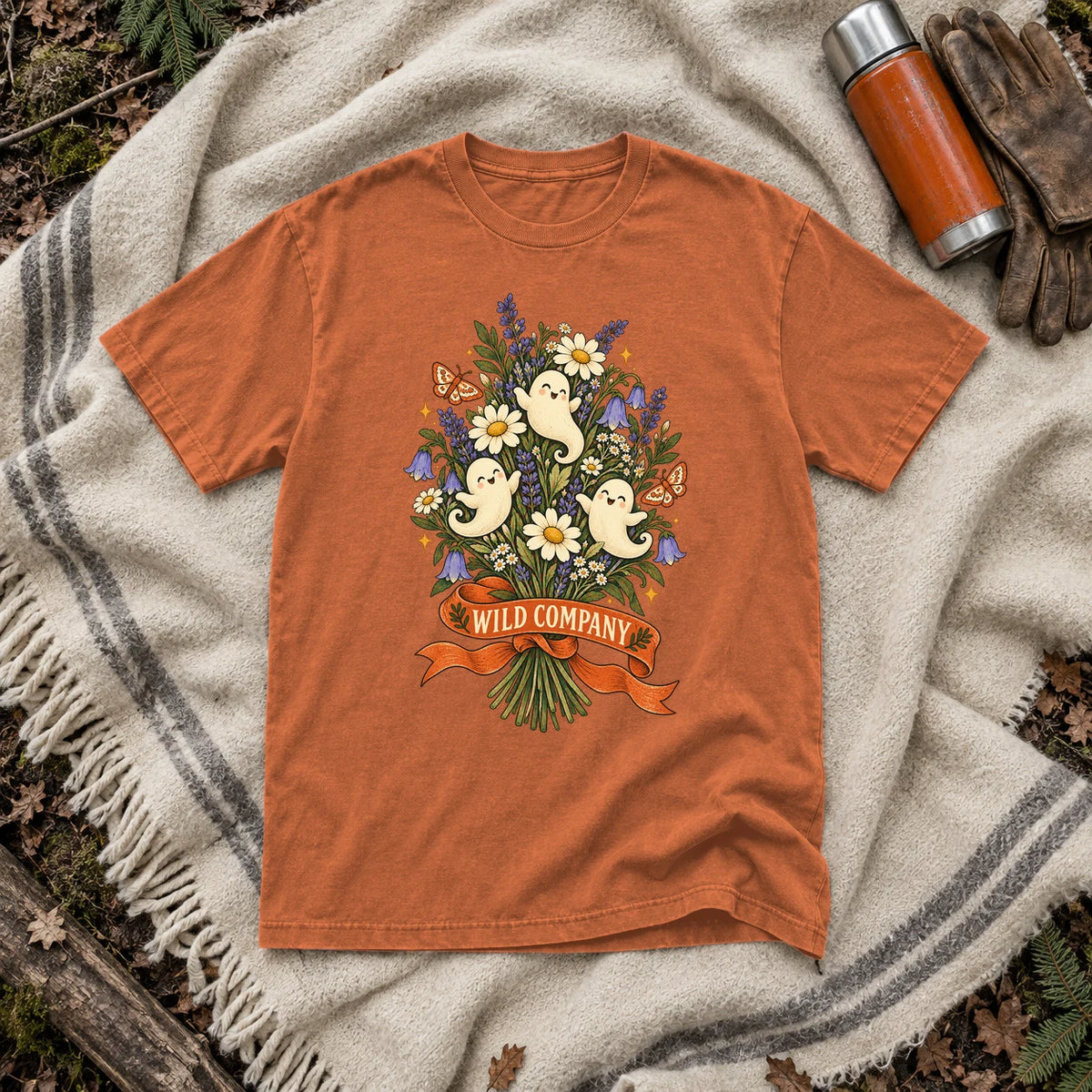 Wild Company Ghost Bouquet Graphic Tee on Yam Premium Tee