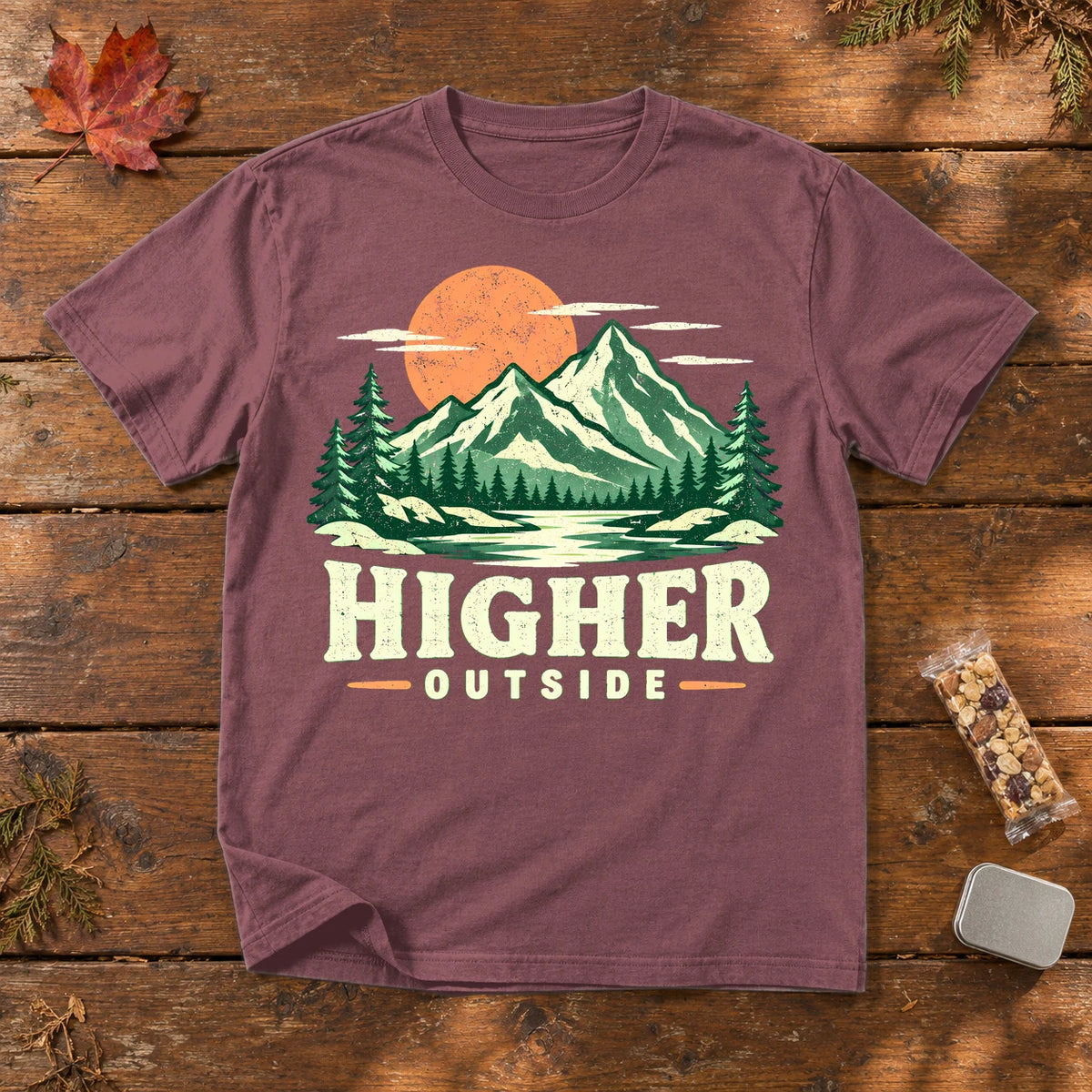Higher Outside Vintage Mountain Graphic Tee on Brick Premium Tee