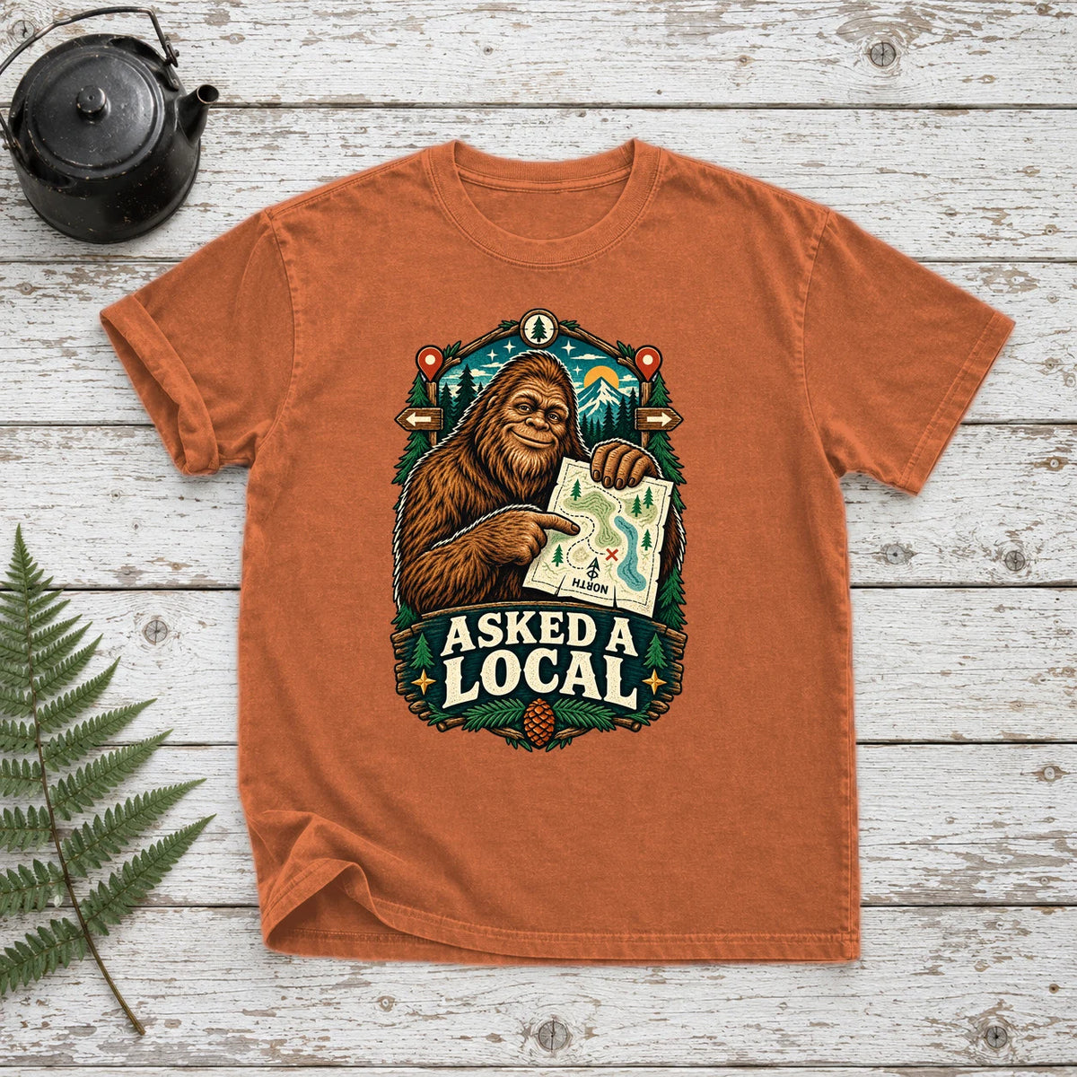 Asked A Local Bigfoot Graphic Tee on Yam Premium Tee
