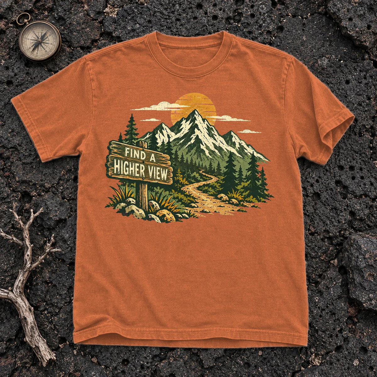 Find A Higher View Mountain Graphic Tee on Yam Premium Tee