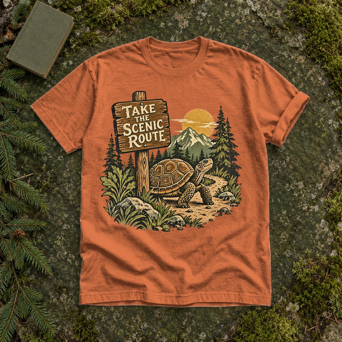 Take The Scenic Route Graphic Tee on Yam Premium Tee