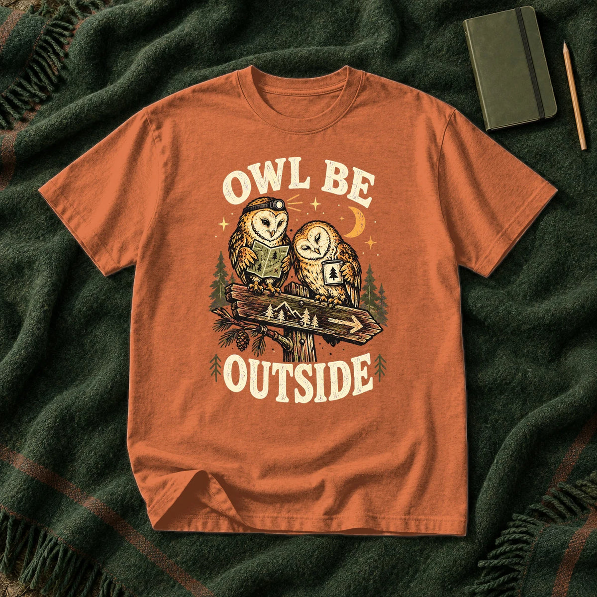 Owl Be Outside Vintage Graphic Tee on Yam Premium Tee