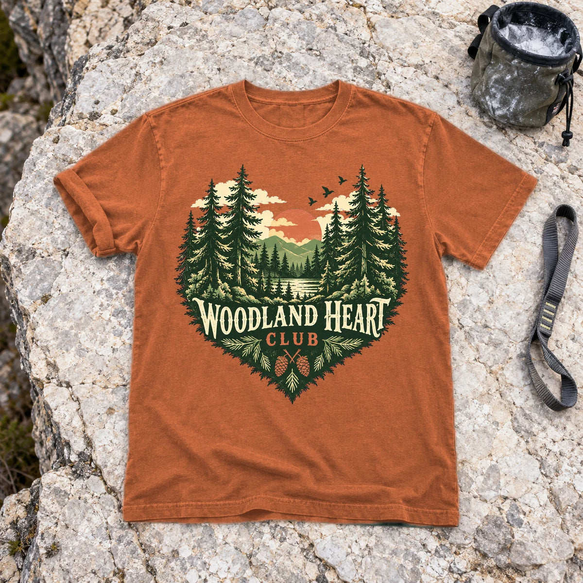 Woodland Heart Club Vintage Nature Graphic Tee on Yam Premium Tee