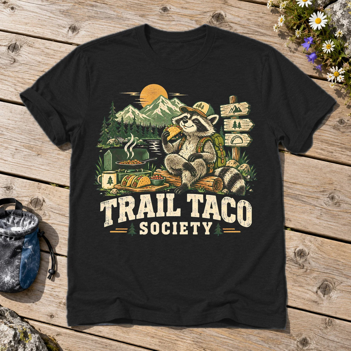 Trail Taco Society Graphic Tee on Black Everyday Soft Tee