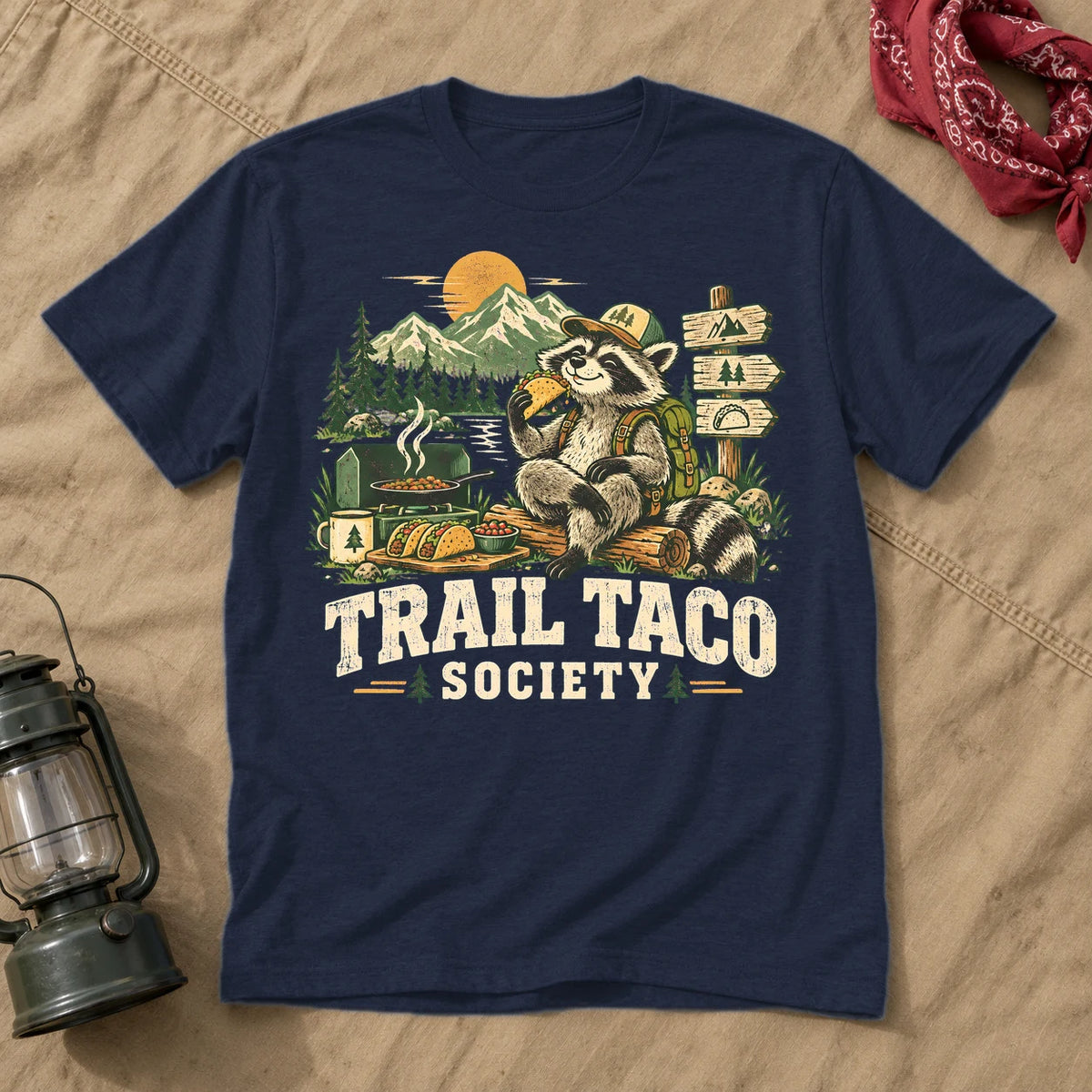 Trail Taco Society Graphic Tee on Navy Everyday Soft Tee