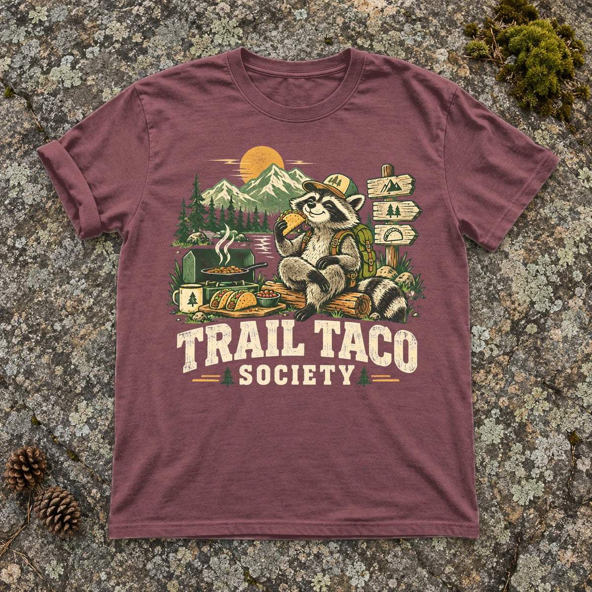 Trail Taco Society Graphic Tee on Brick Premium Tee