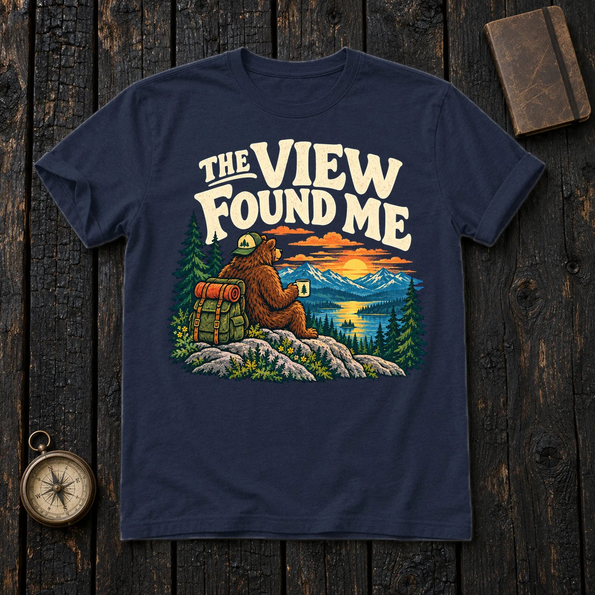 The View Found Me Graphic Tee on Navy Everyday Soft Tee