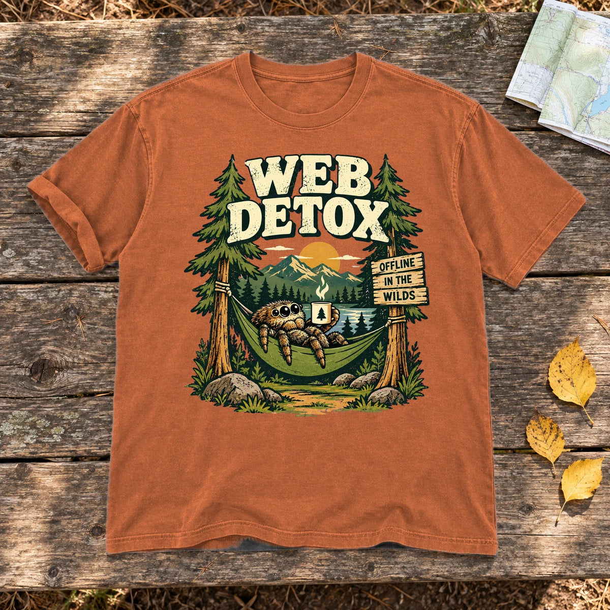 Web Detox Spider Graphic Tee on Yam Premium Tee