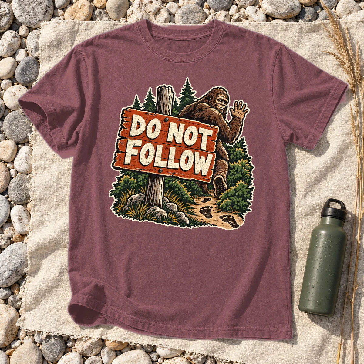 Do Not Follow Vintage Bigfoot Graphic Tee on Brick Premium Tee