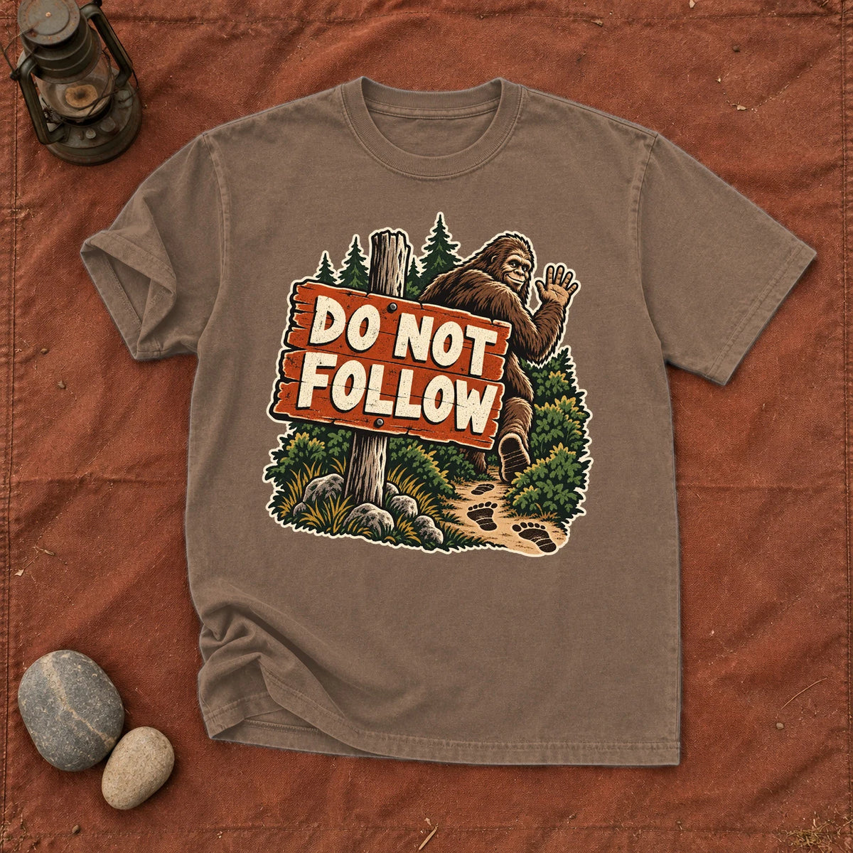 Do Not Follow Vintage Bigfoot Graphic Tee on Espresso Premium Tee