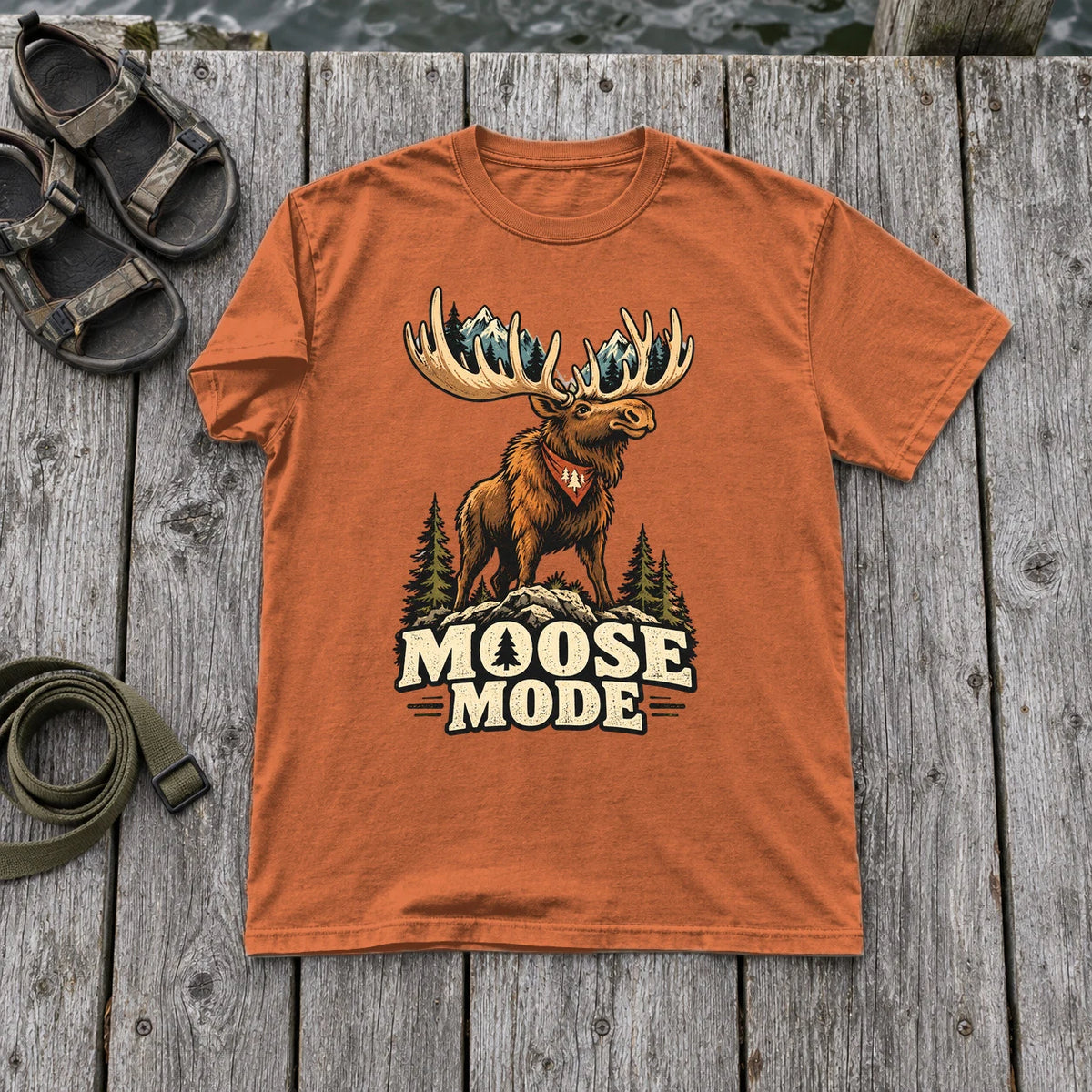 Moose Mode Vintage Graphic Tee on Yam Premium Tee
