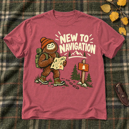 New to Navigation Bigfoot Graphic Tee on Heather Red Everyday Soft Tee