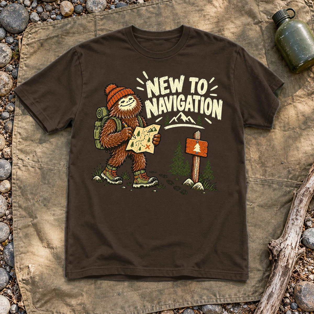 New to Navigation Bigfoot Graphic Tee on Dark Chocolate Everyday Soft Tee