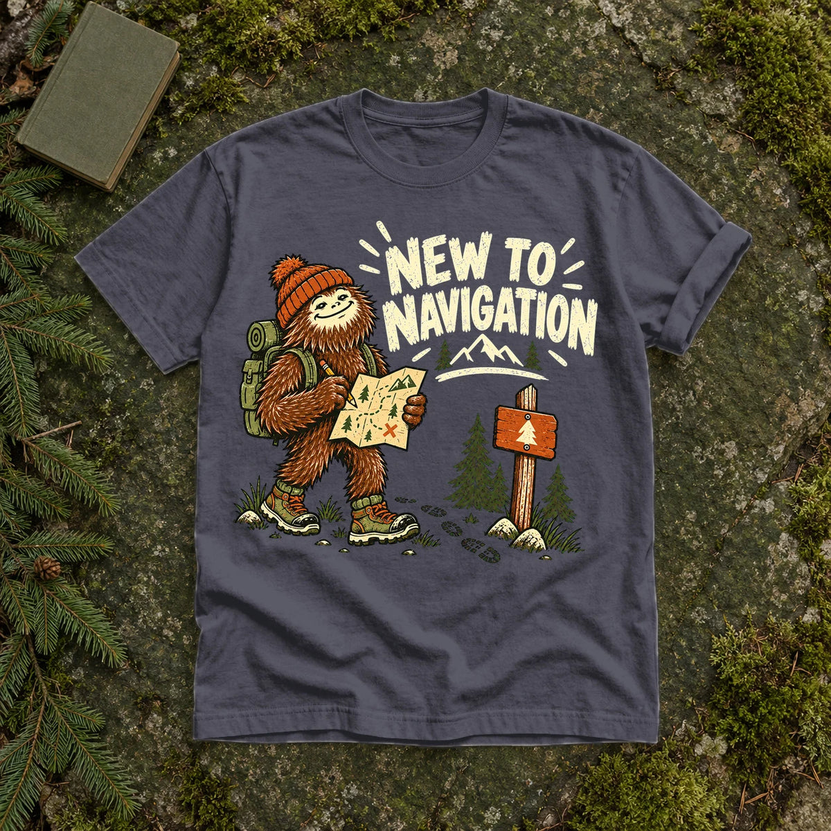 New to Navigation Bigfoot Graphic Tee on Navy Premium Tee