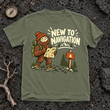 New to Navigation Bigfoot Graphic Tee on Moss Premium Tee