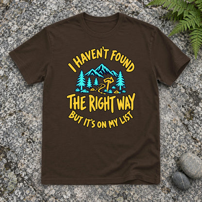 The Right Way Adventure Graphic Tee on Dark Chocolate Everyday Soft Tee