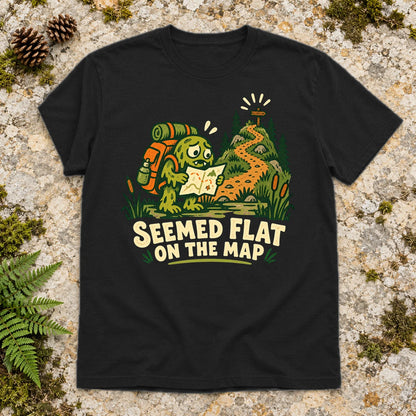 Seemed Flat On The Map Graphic Tee on Black Everyday Soft Tee