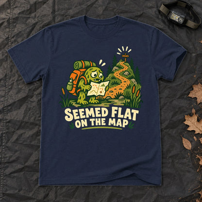 Seemed Flat On The Map Graphic Tee on Navy Everyday Soft Tee