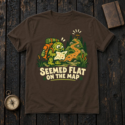 Seemed Flat On The Map Graphic Tee on Dark Chocolate Everyday Soft Tee