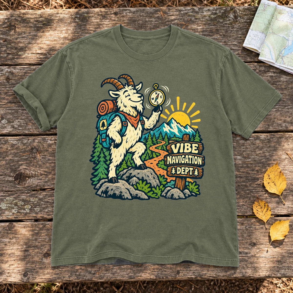 Vibe Navigation Dept Graphic Tee on Moss Premium Tee