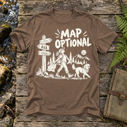Map Optional Hiking Graphic Tee on Espresso Premium Tee