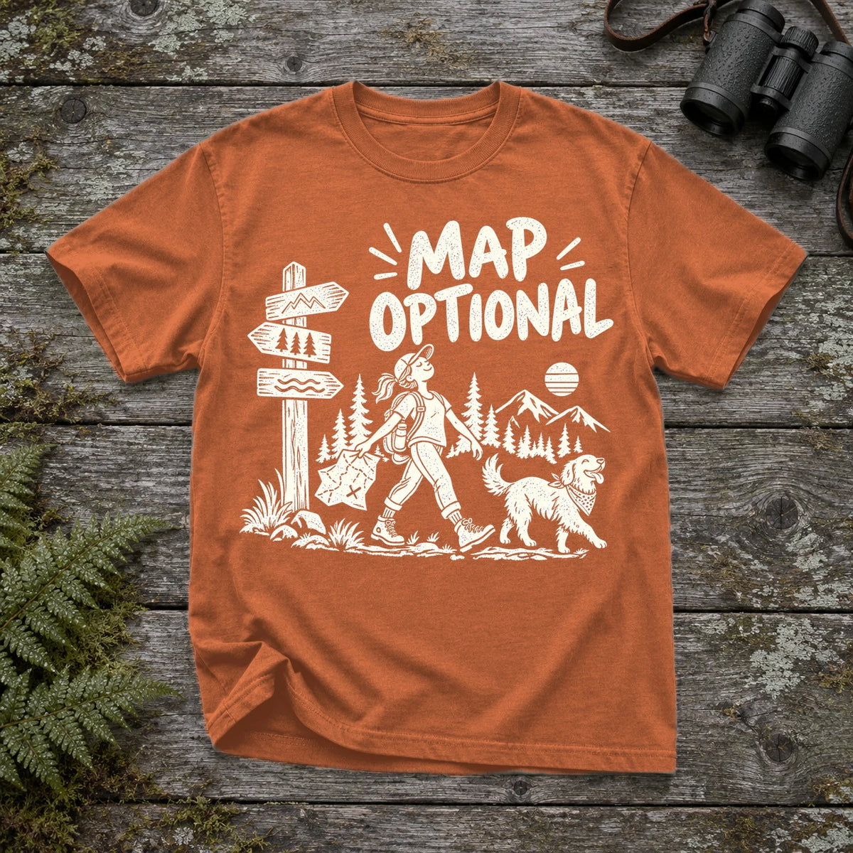 Map Optional Hiking Graphic Tee on Yam Premium Tee