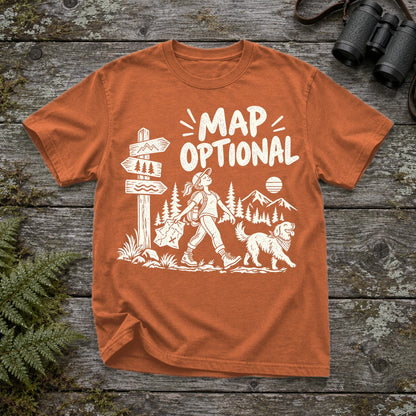 Map Optional Hiking Graphic Tee on Yam Premium Tee