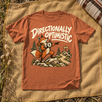 Directionally Optimistic Fox Graphic Tee on Yam Premium Tee