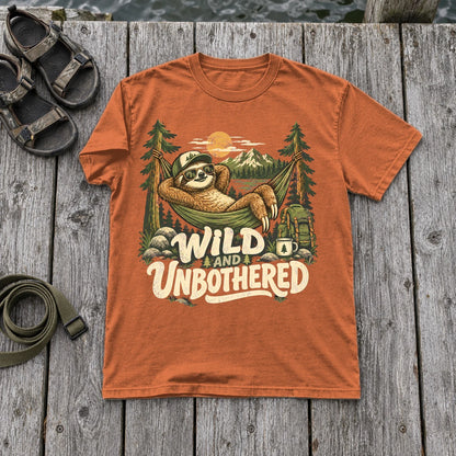 Wild & Unbothered Sloth Graphic Tee on Yam Premium Tee