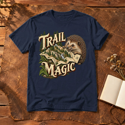 Trail Magic Hedgehog Graphic Tee on Navy Everyday Soft Tee