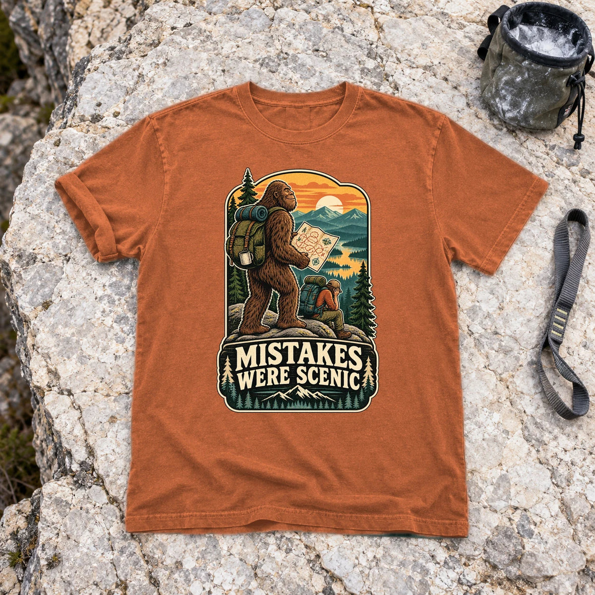 Mistakes Were Scenic Bigfoot Graphic Tee on Yam Premium Tee