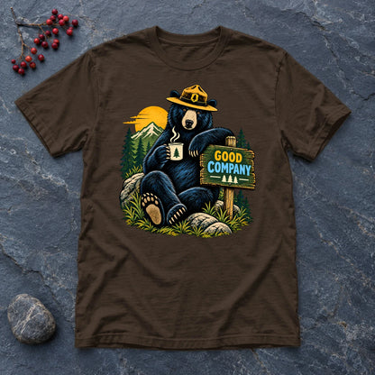 Good Company Ranger Bear Graphic Tee on Dark Chocolate Everyday Soft Tee