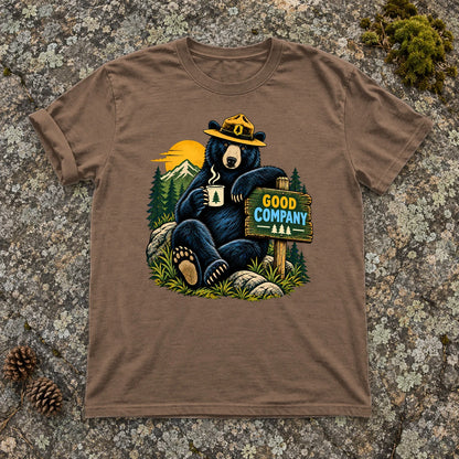 Good Company Ranger Bear Graphic Tee on Espresso Premium Tee
