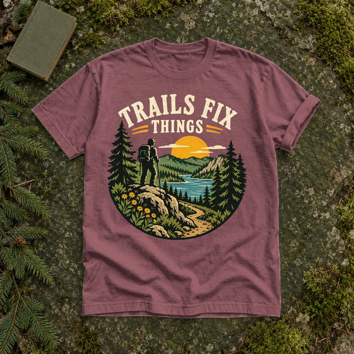 Trails Fix Things Vintage Graphic Tee on Brick Premium Tee