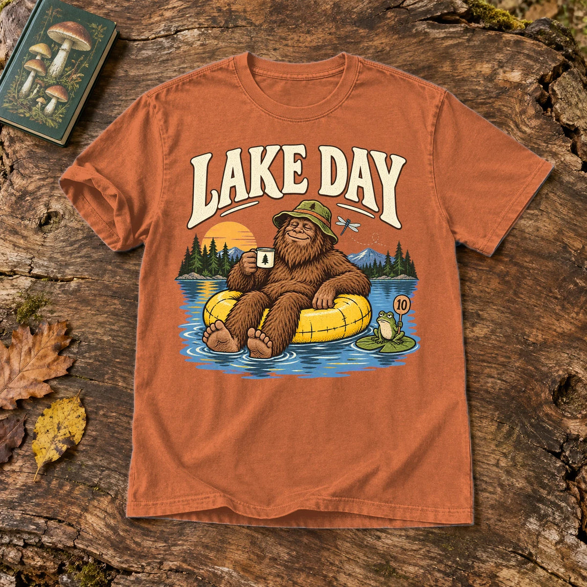 Lake Day Bigfoot Graphic Tee on Yam Premium Tee